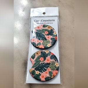 Tropical Floral Car Coasters